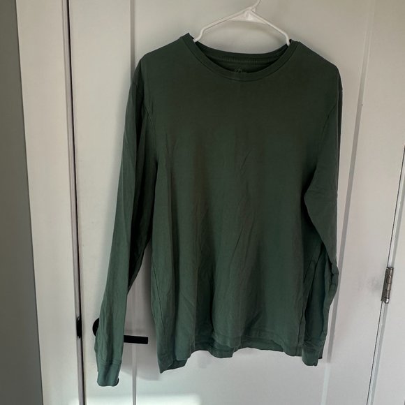 J Crew Men's Olive Long Sleeve Shirt Essential Tee Large - Picture 2 of 5